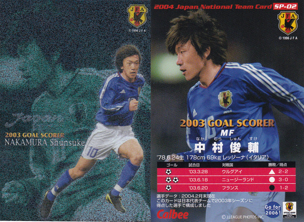 日本代表チップス2004SP-02中村俊輔（レッジーナ） - 照片共享页面